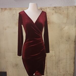 Guberry  Wine Colored Velvet Dress size XS Super Sexy